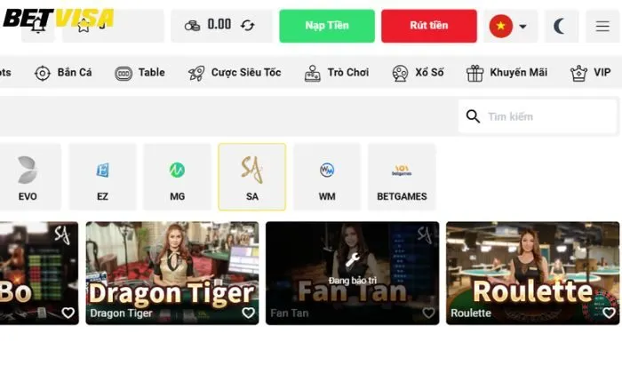 Loạt game cực hấp dẫn tại sảnh SA Casino