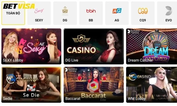 Cá cược Casino Sexy Betvisa đẳng cấp số 1