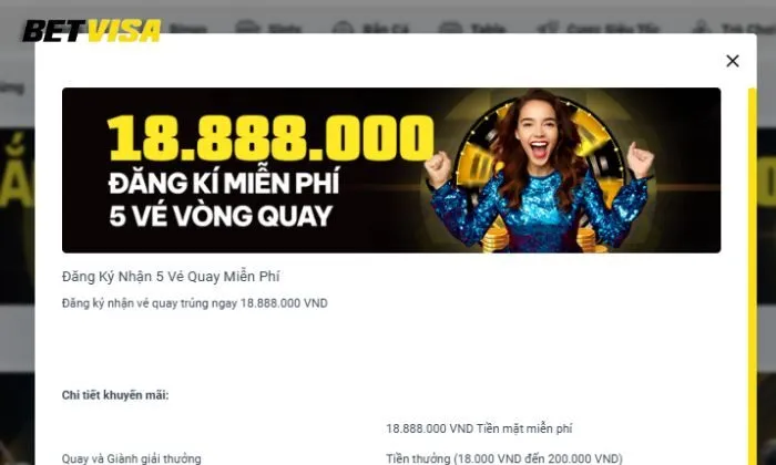 Bấm vào liên kết “Quay là thắng”