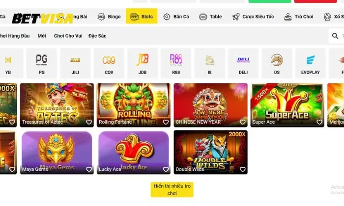 Tìm kiếm và chọn tham gia chơi game Lucky Ace Betvisa