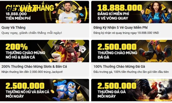 Slots game Betvisa có nhiều khuyến mãi dành tặng người chơi